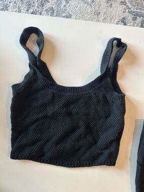 Gilly Hicks Black Knit Tank Crop Top - Women